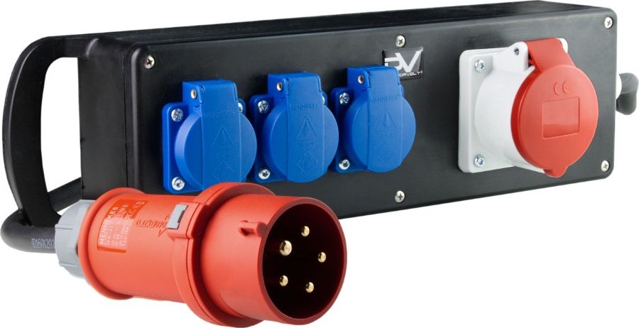 Doktorvolt Rozdzielacz gumowy Listwa gumowa 1x16A 3x230V Wtyczka 16A 400V 2568