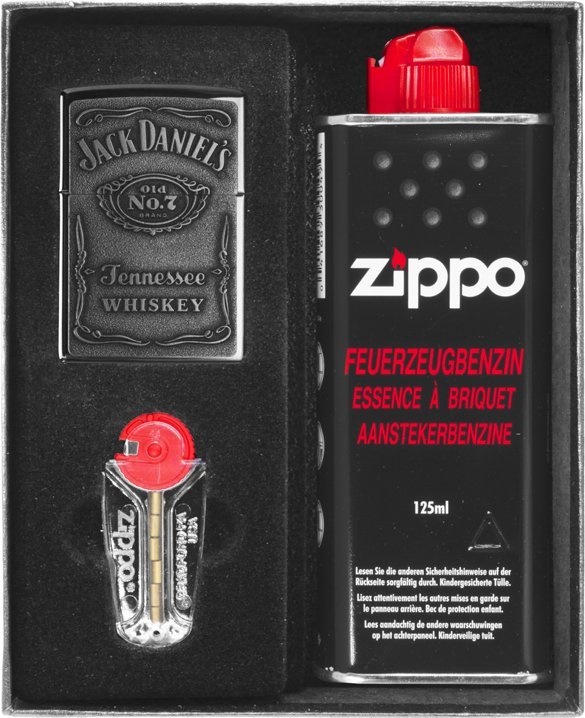 Zestaw ZIPPO Zapalniczka JACK DANIELS LABEL CHROME Prezentowy No1