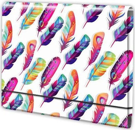 Teczka łamana A4 na gumkę PENMATE wzory - piórka