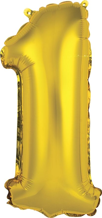 GoDan Balon foliowy Cyfra 1, złota, 35 cm