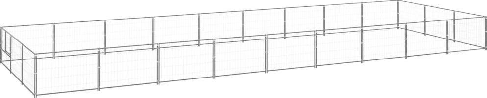vidaXL Kojec dla psa, srebrny, 27 m, stalowy