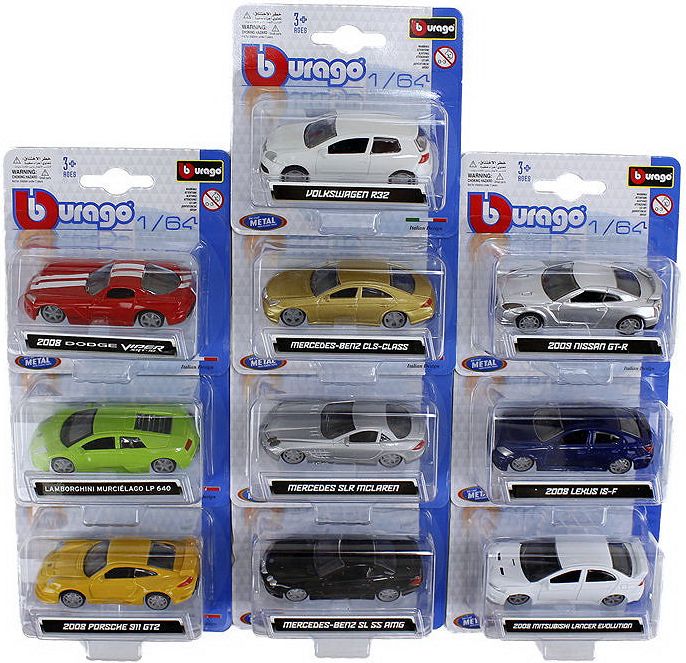 Bburago Metalowy Model, Różne Rodzaje 1:64