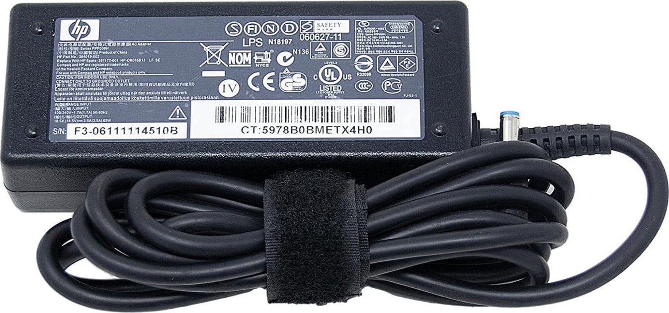 Kabel zasilający HP HP 710340-850 adapter zasilający/ inwentor Wewnętrzna 65 W Czarny