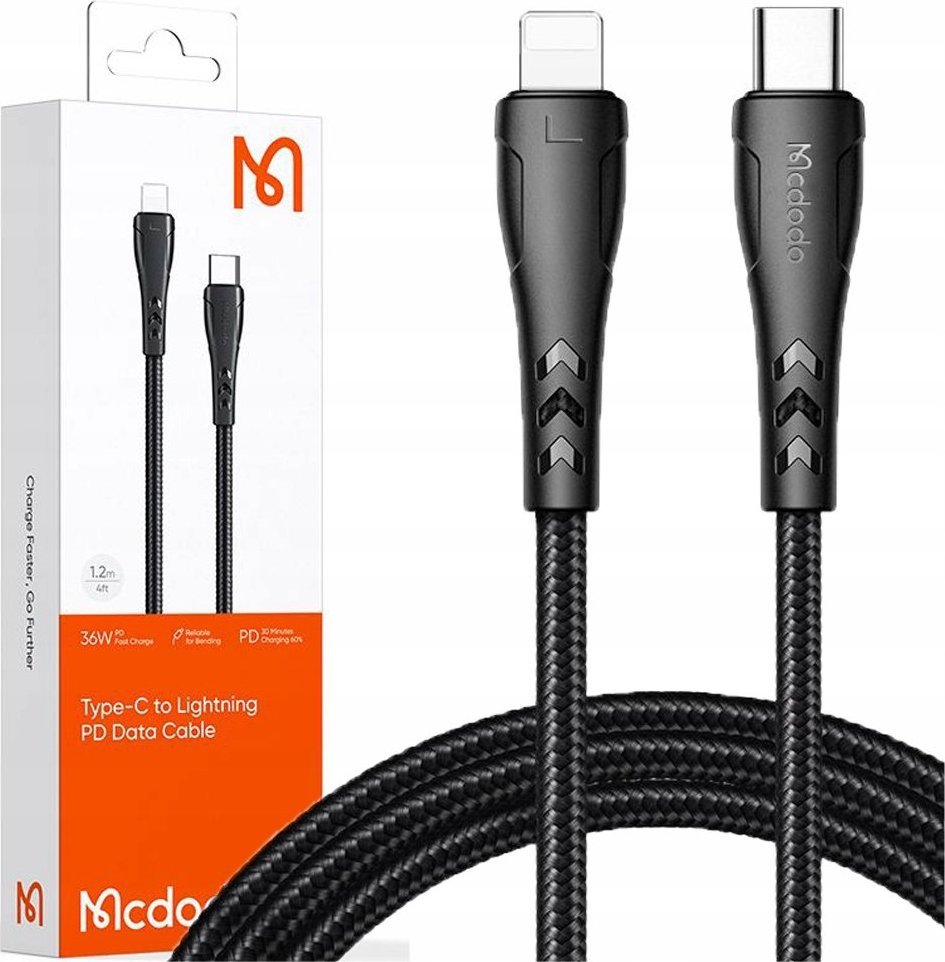 Ładowarka Mcdodo MCDODO KRÓTKI KABEL USB-C LIGHTNING SZYBKIE ŁADOWANIE 36W DO IPHONE 20 CM