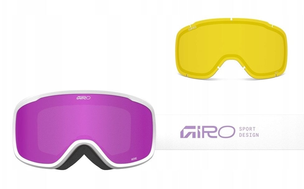 Giro Gogle zimowe damskie MOXIE MAUVE STACKED (Cylindrical) (szyba AMBER PINK 19-42% S2 + YELLOW 80-99% S0) (2025/2026)