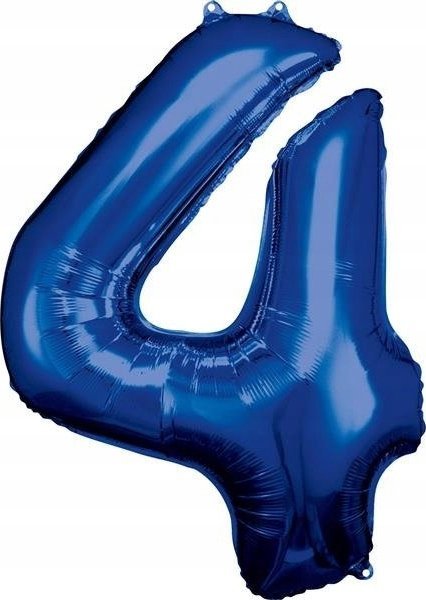 AMSCAN Balon foliowy duża cyfra 4 niebieski 65x86cm 9907282