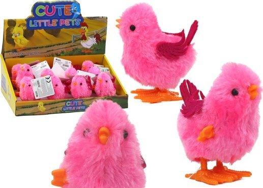 LeanToys Skaczący Kurczak Zabawka Nakręcana Figurka Różowy