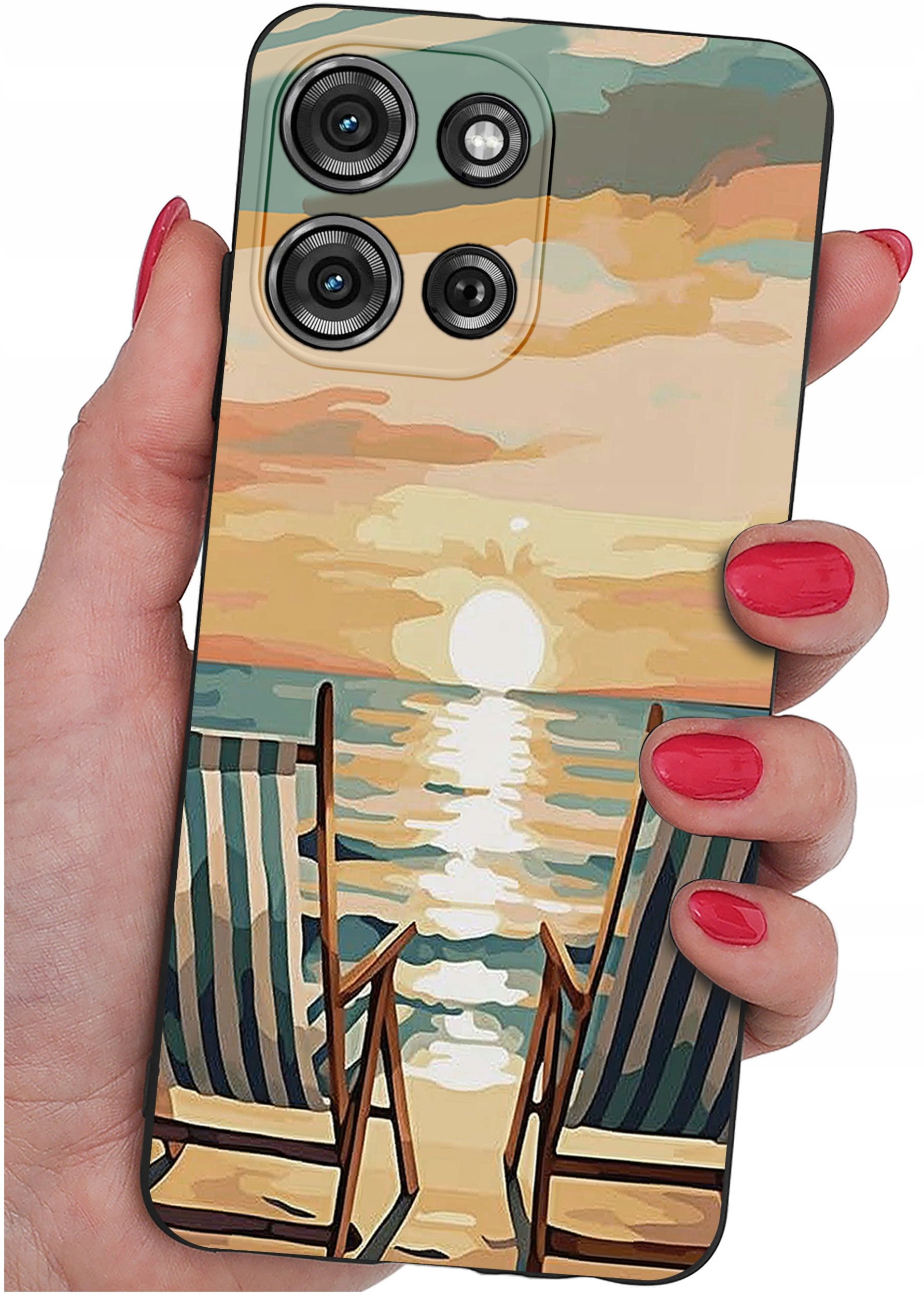 Etui do Motorola G75 5G | WZORY | SILIKONOWE MATT SZKŁO 9H