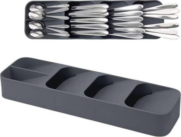 Orion Organizer WKŁAD DO SZUFLADY pojemnik koszyk na sztućce widelce noże łyżki łyżeczki SZARY