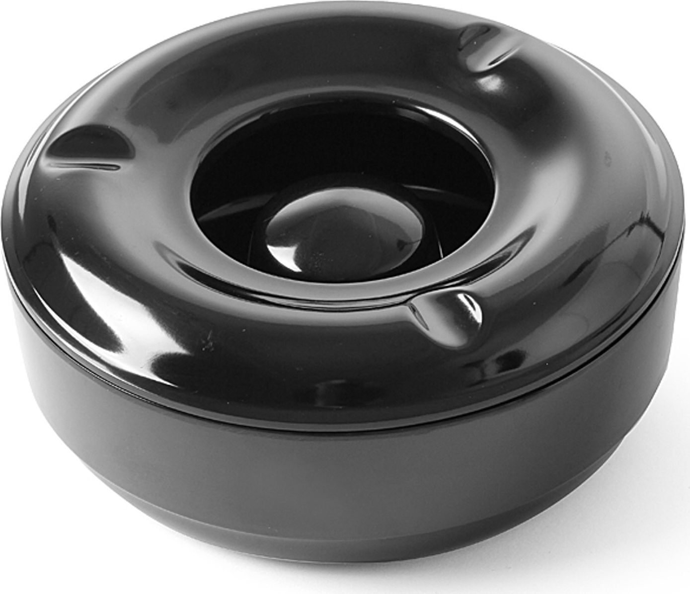 Hendi Popielniczka z pokrywką z melaminy czarna śr. 146mm