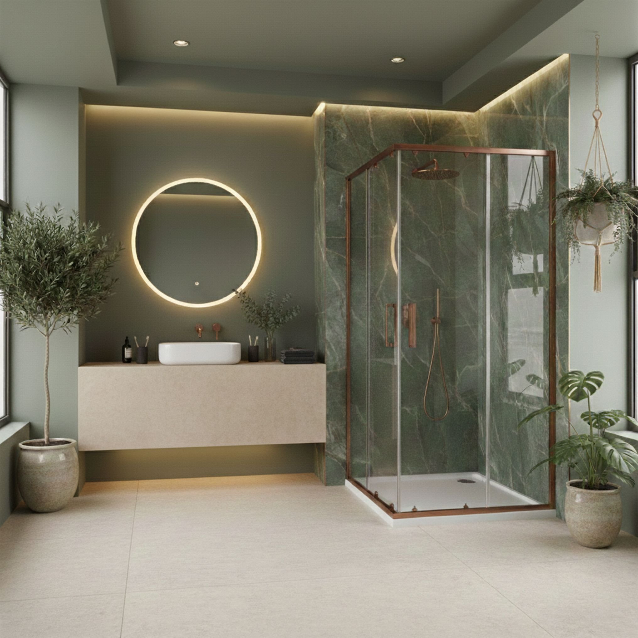 Rea Kabina prysznicowa City 80x80 Miedź Szczotkowana