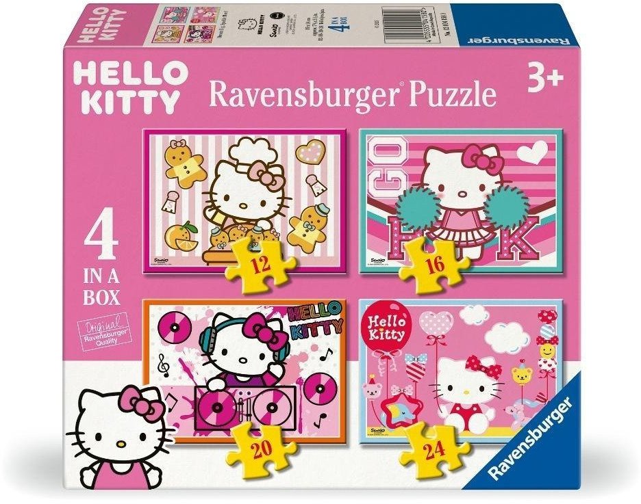 Puzzle dla dzieci 2D: Hello Kitty 4w1