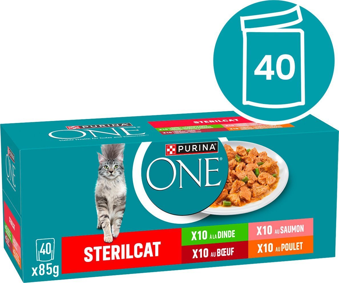 PURINA ONE STERILCAT wołowina,kurczak,łosoś,indyk 40x85g