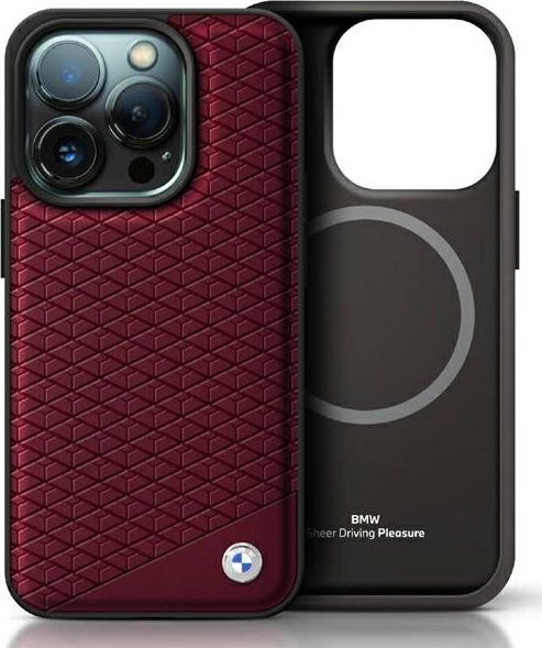 BMW BMW BMHMP16X23RDDR iPhone 16 Pro Max 6.9" czerwony/red hardcase Sign Leather Diamond Metal Logo MagSafe