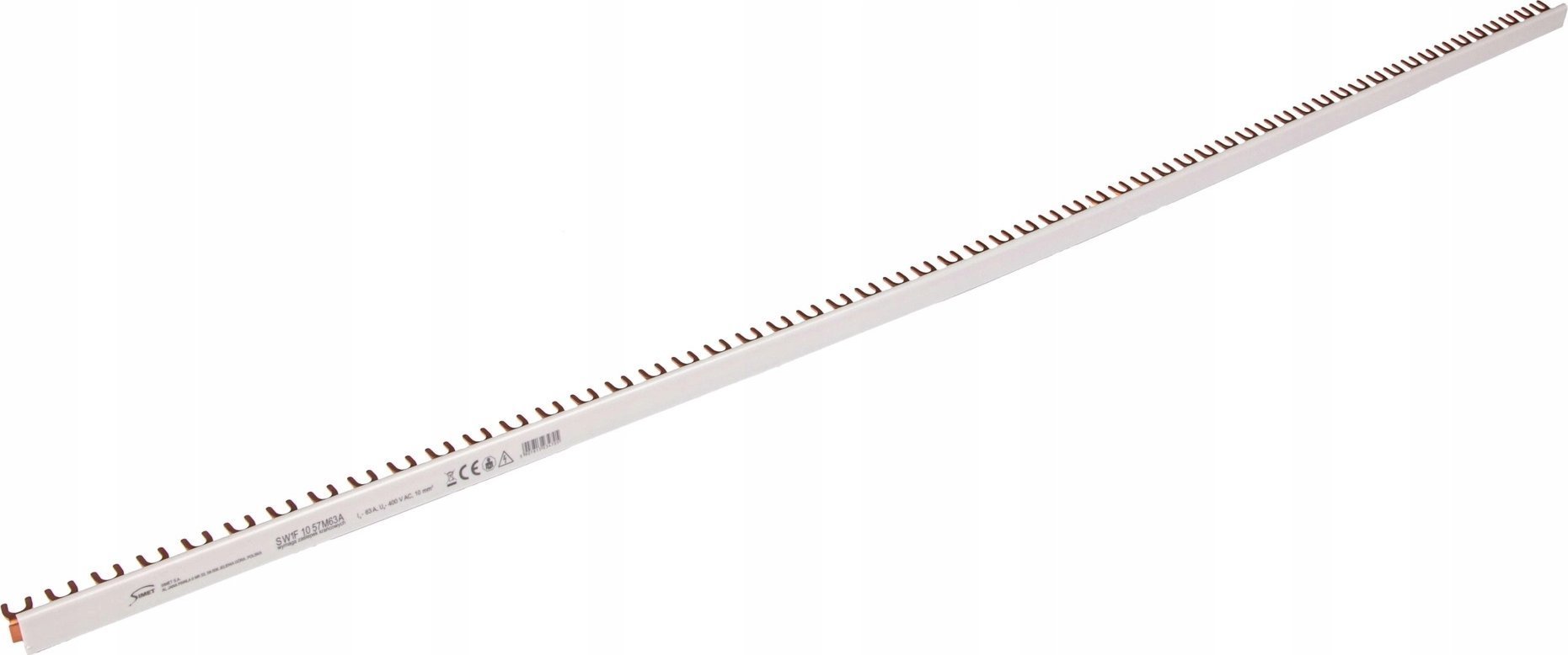 Simet SZYNA PRĄDOWA ŁĄCZENIOWA - WIDEŁKOWA 1-FAZ 63A 57 MOD. PRZEKRÓJ 10MM2 SW1F 10 57M63A 81991106