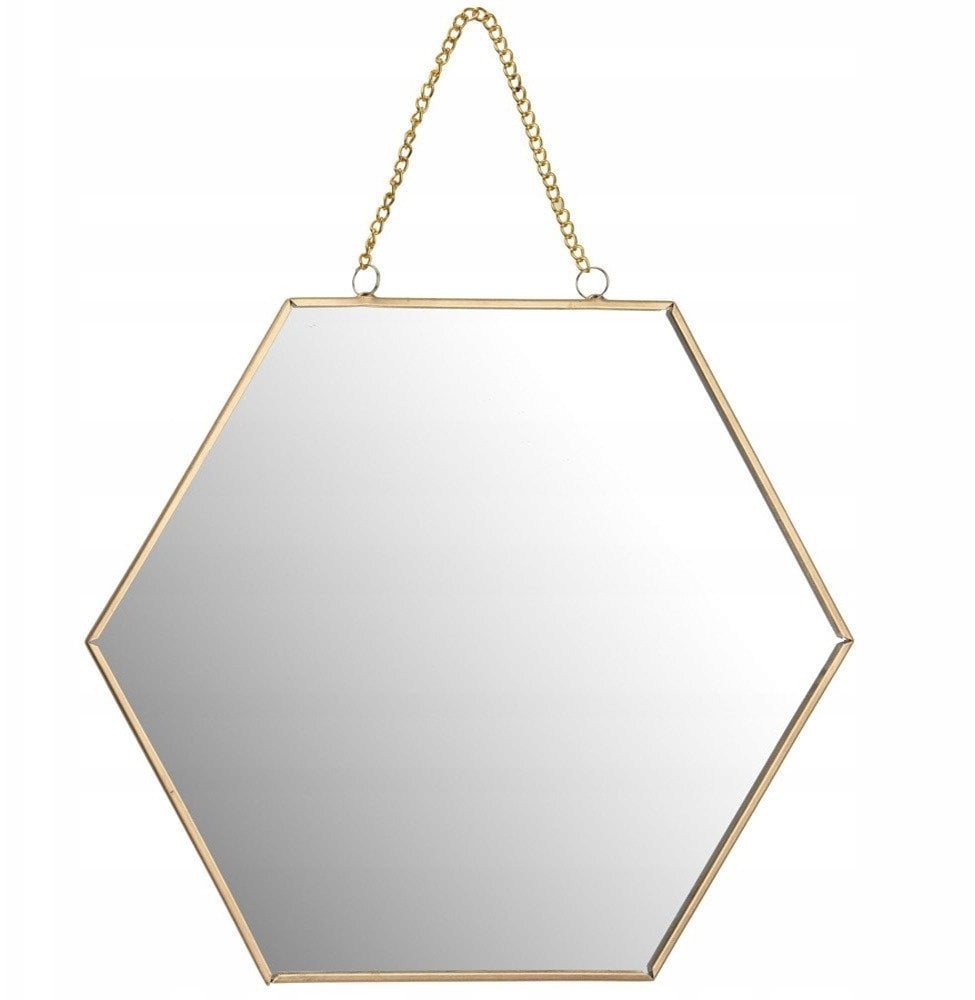Home Styling Collection LUSTRO ścienne sześciokąt, szerokość 20 cm, złote