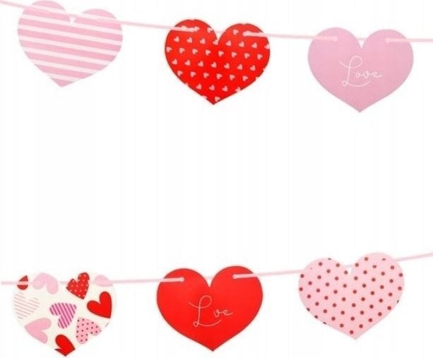 GoDan Girlanda papierowa Serca wzorki 200cm