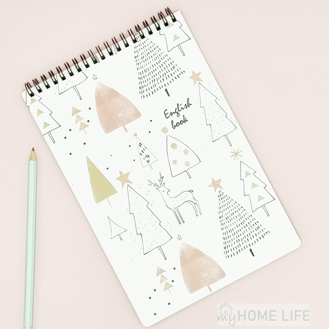 myHomelife Notes zeszyt w czterolinię na spirali 48 kart. wzór 1