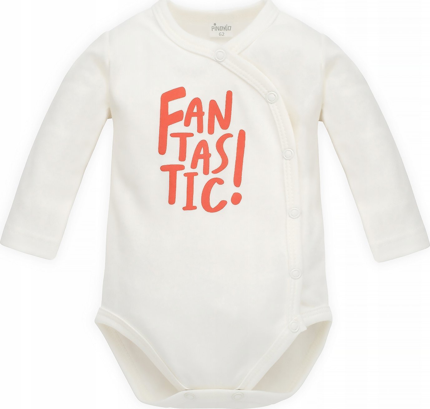 PINOKIO Body z długim rękawem rozpinane chłopięce ecru Orange Filip Pinokio 74