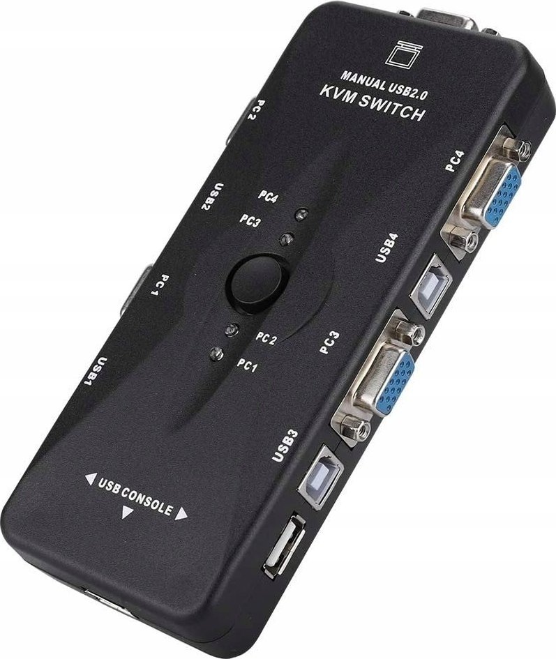 Przełącznik Pawonik PRZEŁĄCZNIK KVM VGA 4X1 SWITCH 3XUSB HUB BOX