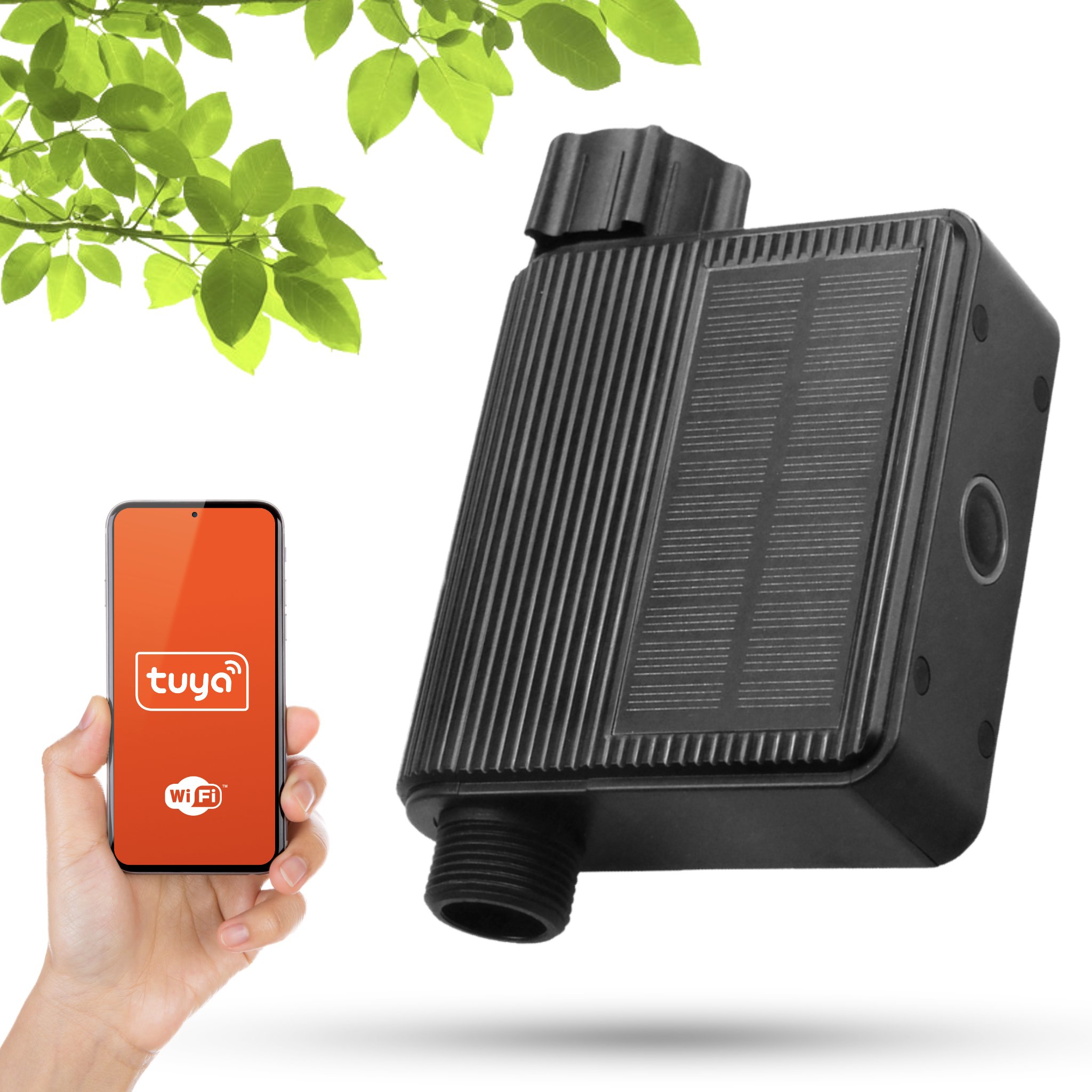 Ogrodowy Zawór Wody z Panelem Solarnym Automatyczne Nawadnianie WiFi Tuya
