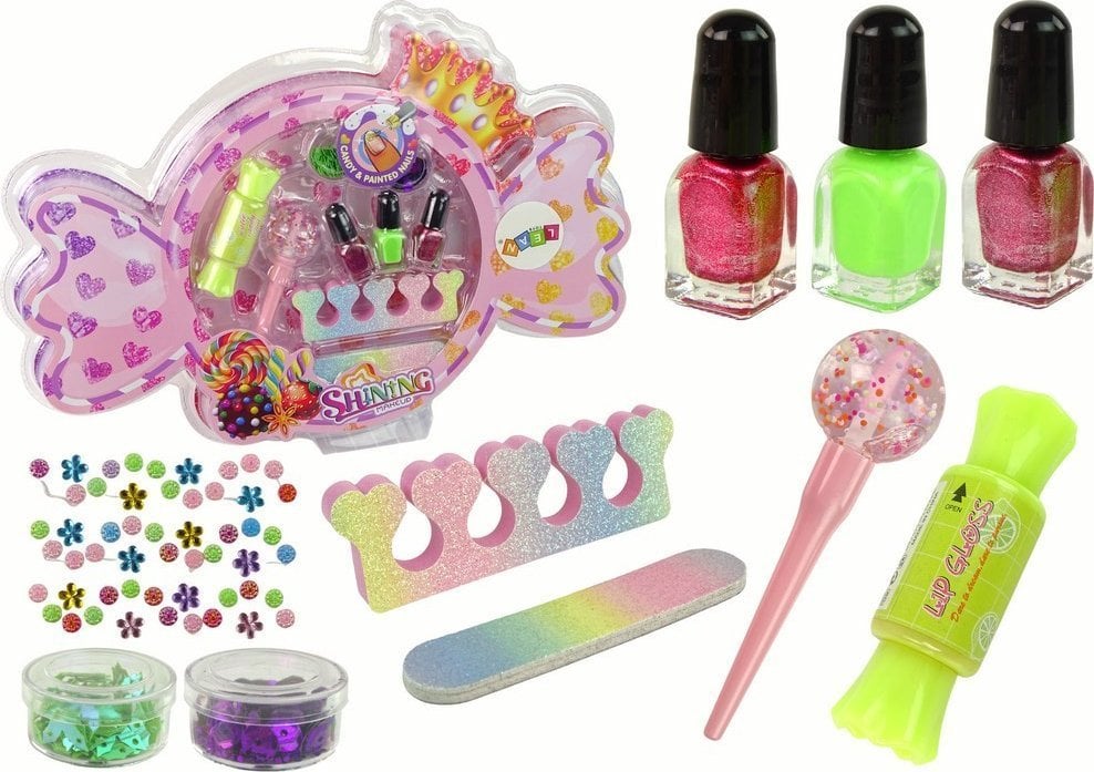LeanToys Zestaw Do Makijażu Zdobienie Paznokci Cukierek