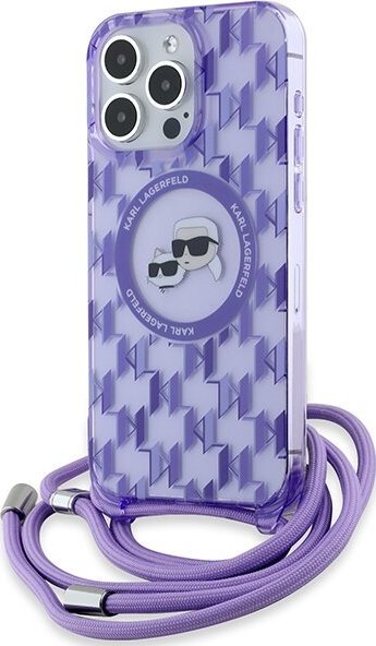 Karl Lagerfeld Karl Lagerfeld KLHMP15LHCKCKLCU iPhone 15 Pro 6.1" fioletowy/purple hardcase IML Crossbody Monogram Karl & Choupette Head MagSafe