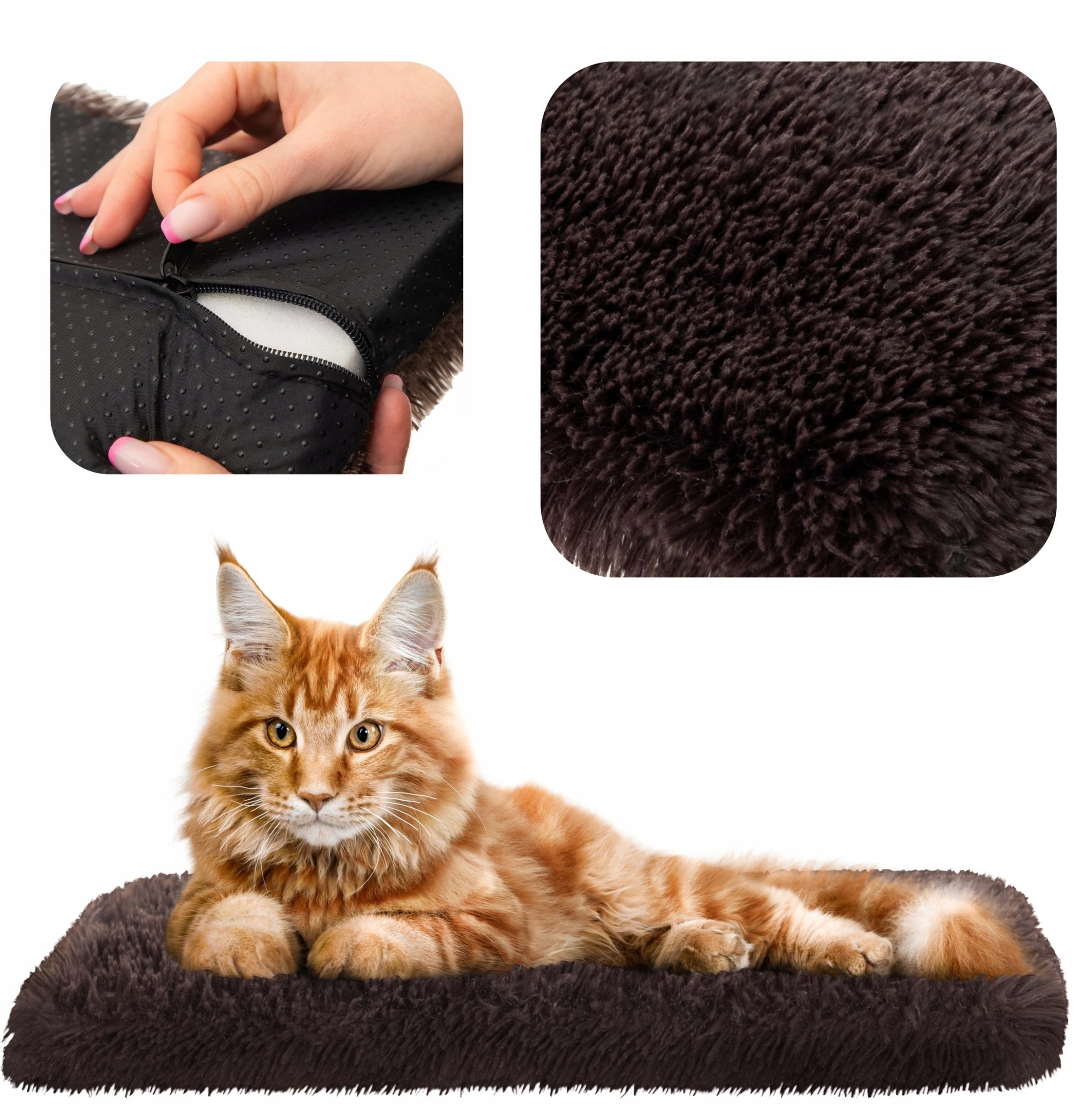 Hobbydog Materac parapetowy SHAGGY brązowy