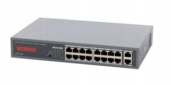 USF1816P PULSAR Ultralink FastEthernet Switch 16x PoE+, 2xRJ45