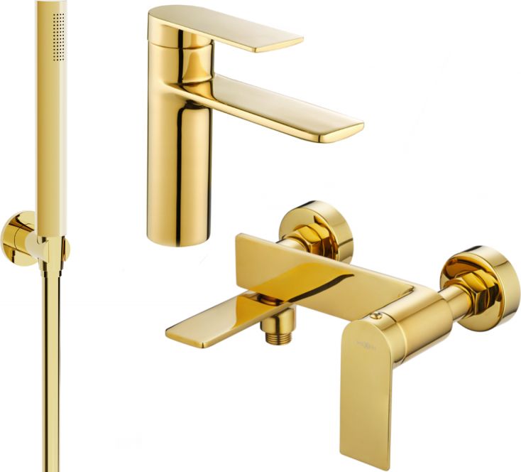 Mexen Mexen Zero R70 zestaw wannowy, złoty - 71103R70-50