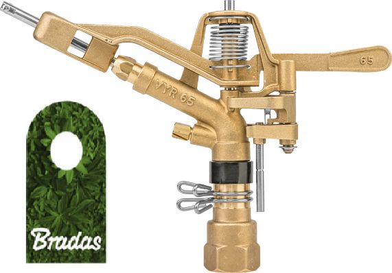Bradas Mosiężny zraszacz pulsacyjny obrotowy regulowany 360 GW 1" 50m (0277)
