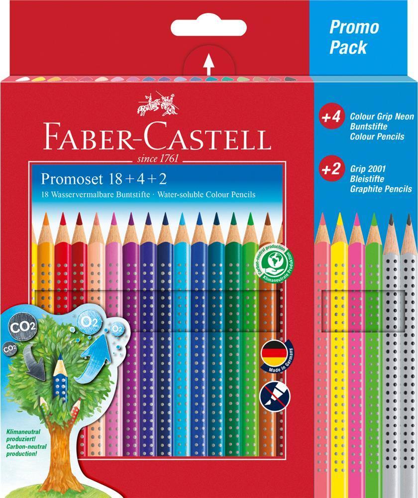 Faber-Castell KREDKI OŁÓWKOWE FABER-CASTELL GRIP 2001 18 KOLORÓW+4 KOLORY NEONOWE+2 OŁÓWKI