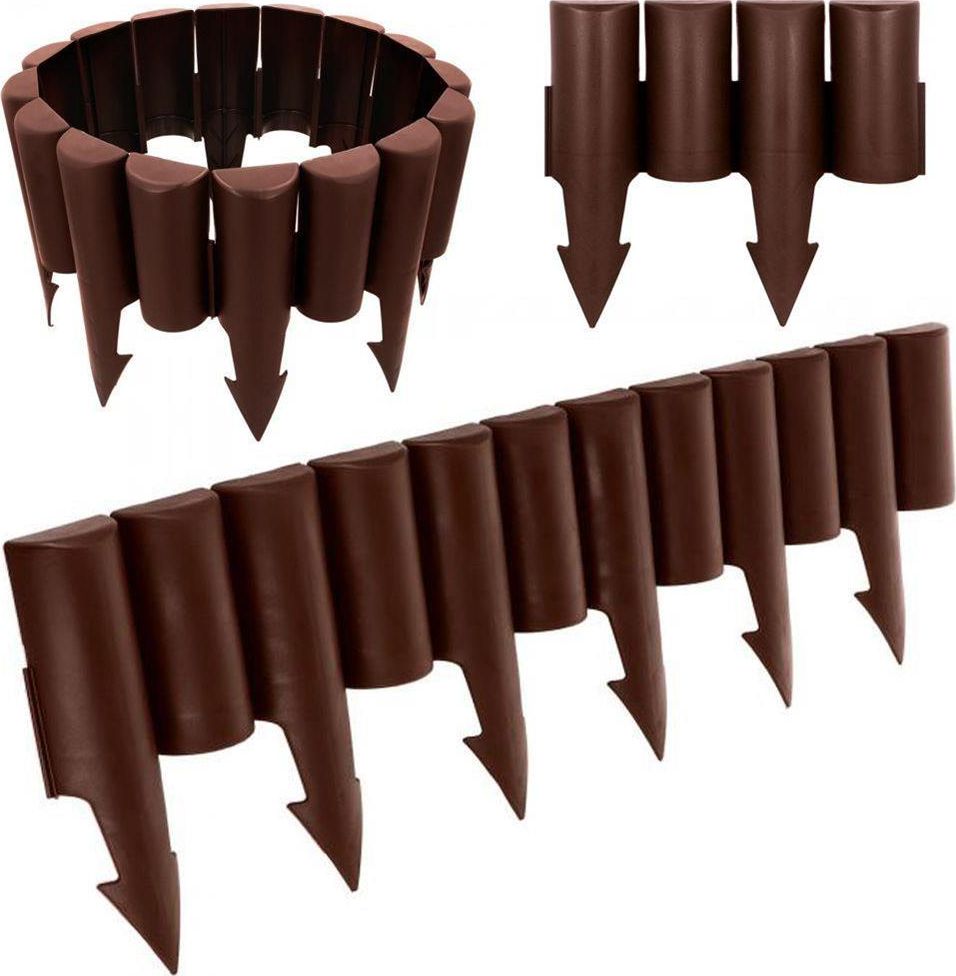 Vilde Palisada Ogrodowa, obrzeże, płotek ogrodowy do grządek, trawnika, 2,5m, brązowy