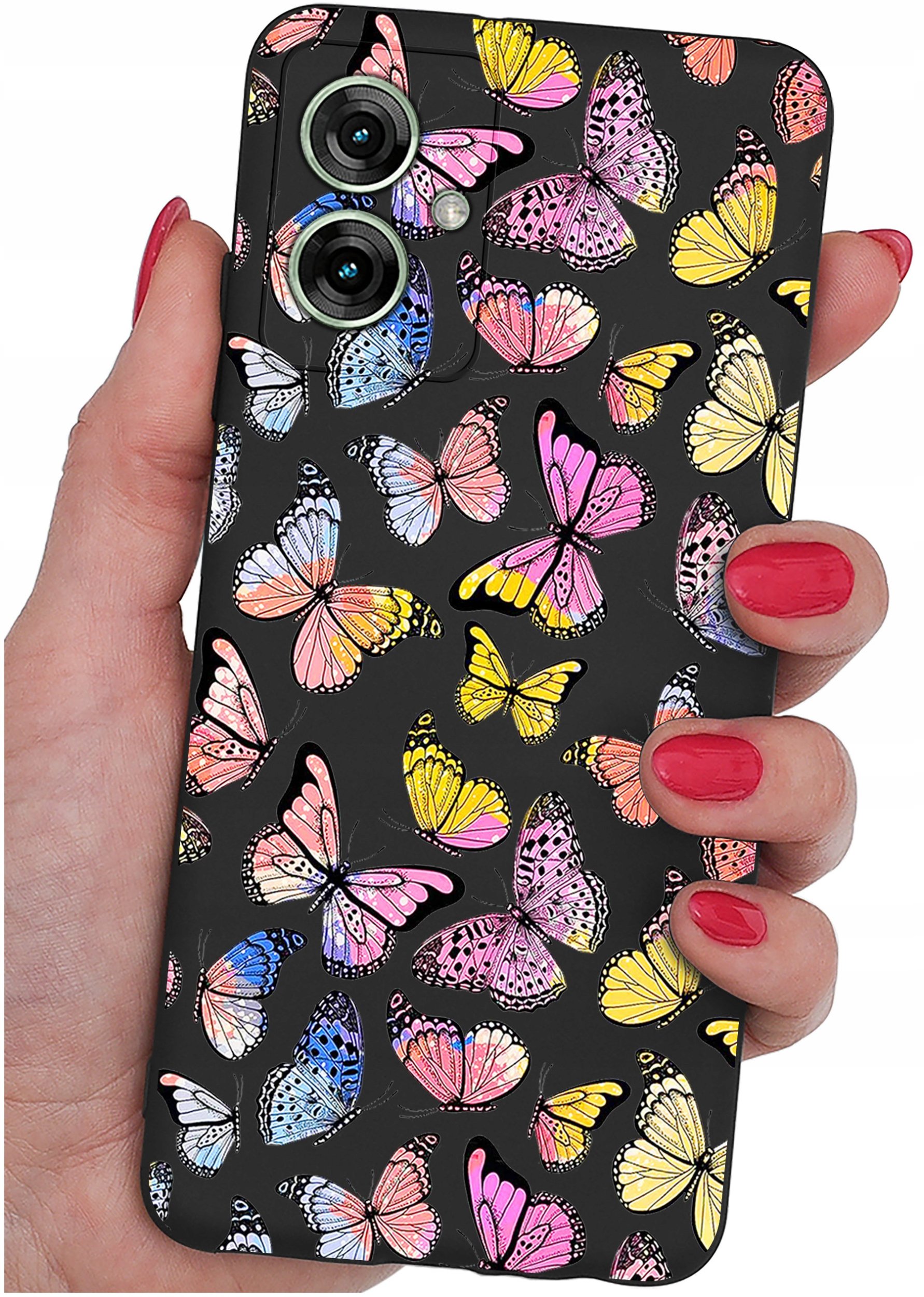 krainaGSM Etui do Motorola Moto G55 5G WZORY SILIKONOWE MATT CASE + SZKŁO 9H