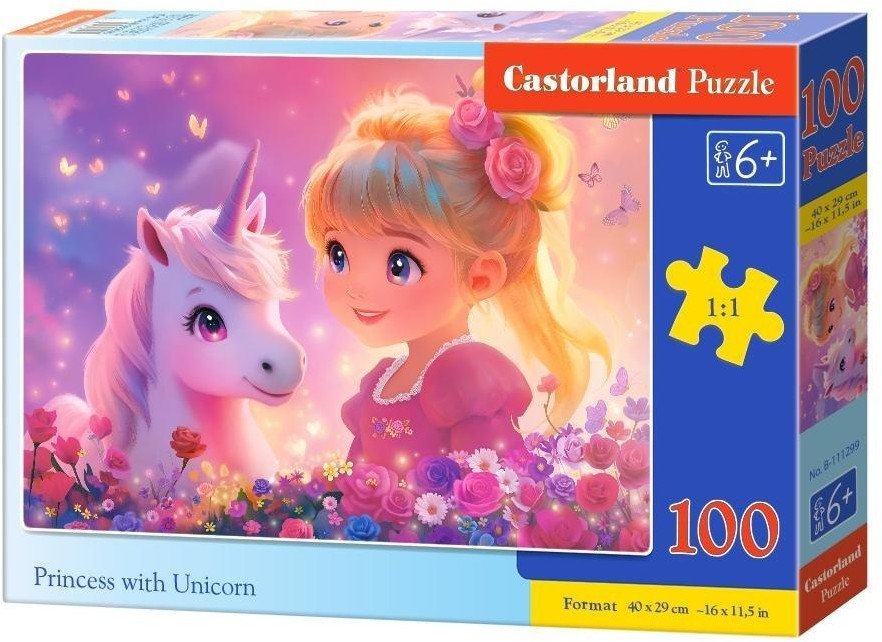 Puzzle 100 Princess with Unicorn CASTOR