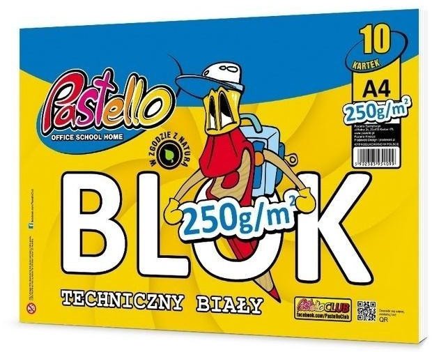 Blok techniczny A4 250g 10 kartek