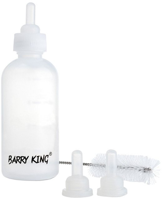 Barry King Butelka do karmienia szczeniąt i kociąt, 3 smoczki + szczoteczka, 60 ml