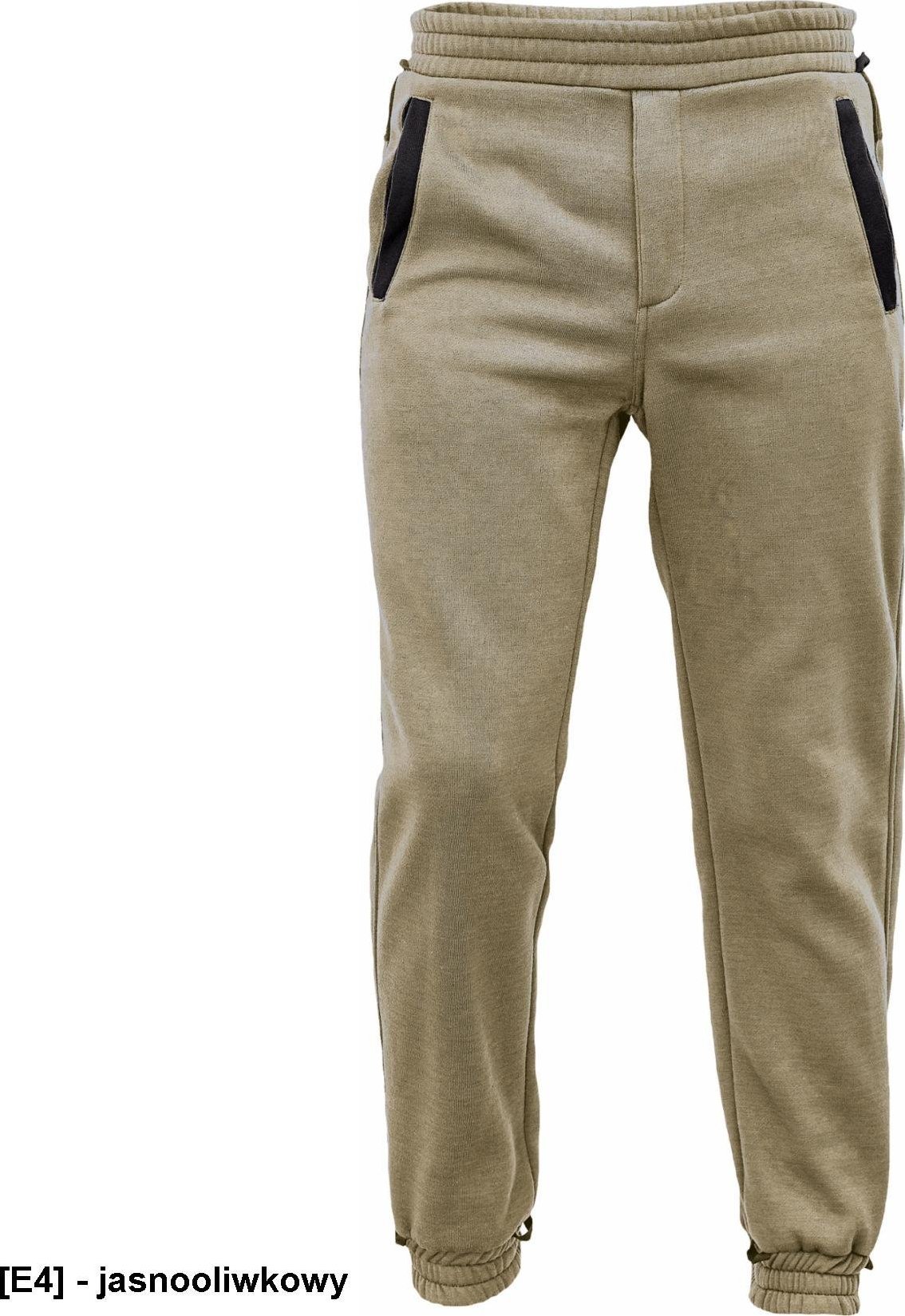 CERVA CREMORNE dres - męskie spodnie dresowe, elastyczna talia, ściagacze przy nogawkach, 55% bawełna, 45% poliester - jasnooliwkowy 3XL