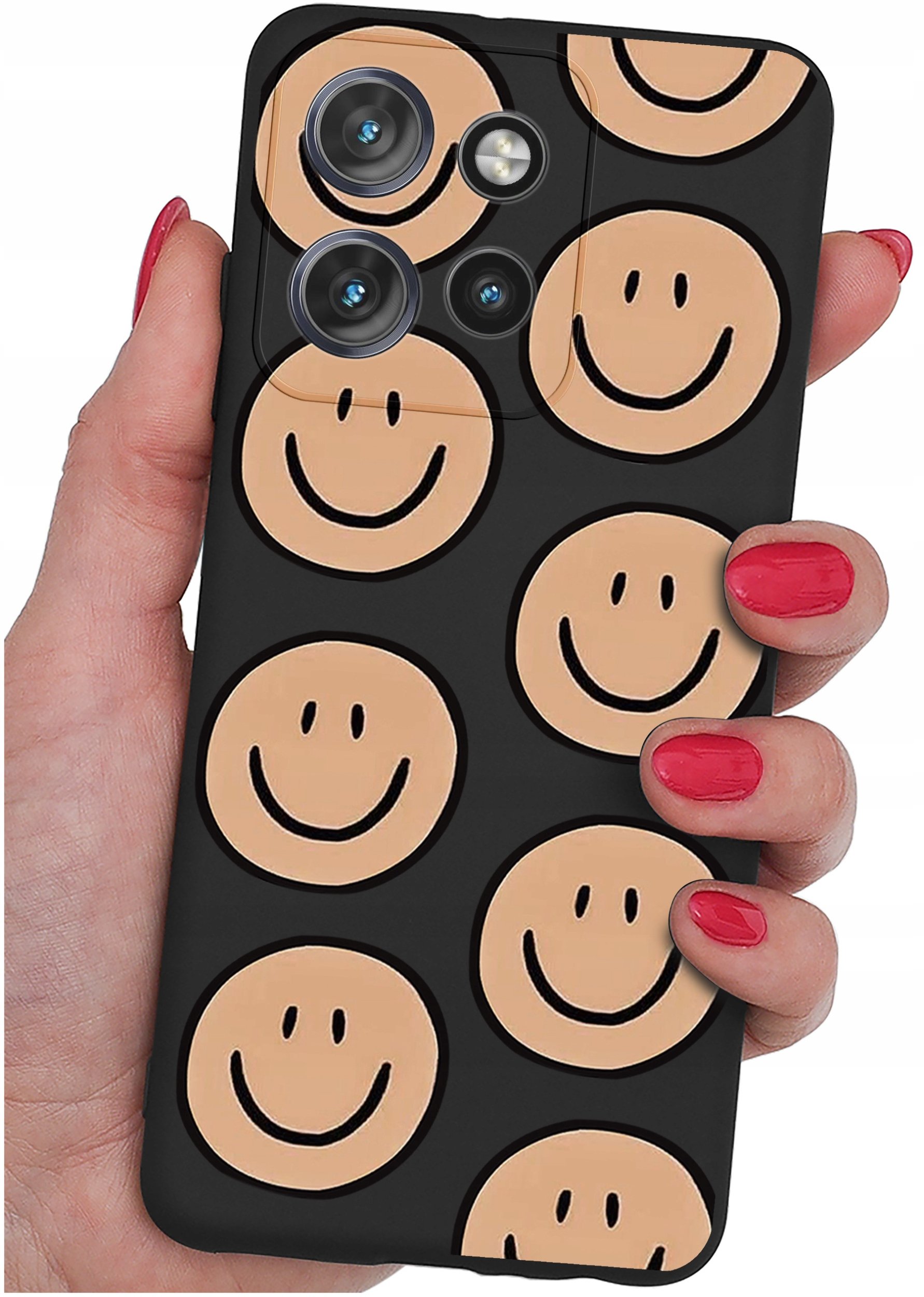 krainaGSM Etui do Motorola Moto EDGE 50 Neo wzory | SILIKONOWE MATT CASE + SZKŁO 9H