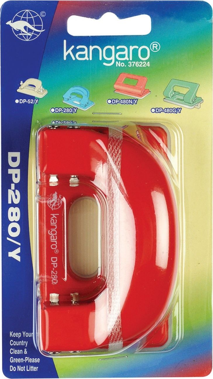 Dziurkacz Kangaro DP-280Y 11 kartek Czerwony (KADP280Y-04)