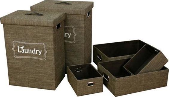 Kosz na pranie brązowy