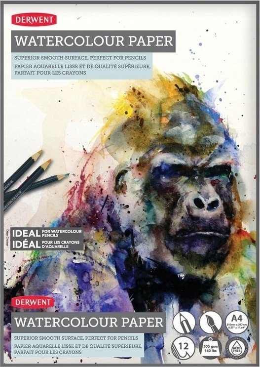 Blok do akwareli Derwent Watercolor Pad A4 300 g 12 ark.