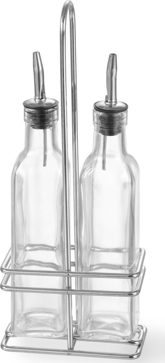 Hendi Zestaw stołowy butelki z koszykiem do oliwy i octu winnego 2 x 237ml - Hendi 460245 Zestaw stołowy butelki z koszykiem do oliwy i octu winnego 2