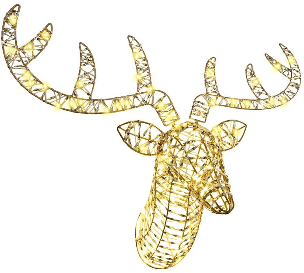 vidaXL Renifer ciągnący sanie Ciepła biel 60 cm PET