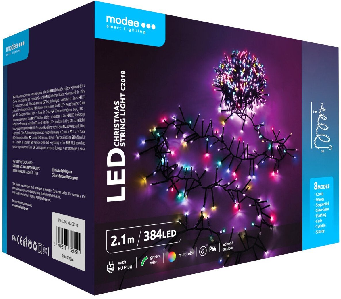 Lampki choinkowe 4kom.pl Lampki choinkowe 384 LED 5,1m mode RGB ze sterown