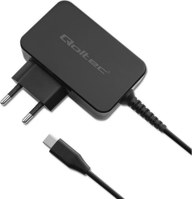 Ładowarka Qoltec Ładowarka GaN Power Pro | 1xUSB-C | 30W | 5-20V | 1.5-3A | Czarna