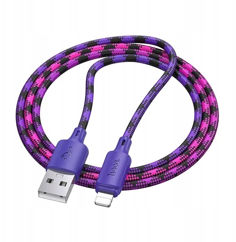 Kabel USB A do Lightning Hoco 2,4A 1 m X116 gradient fioletowy