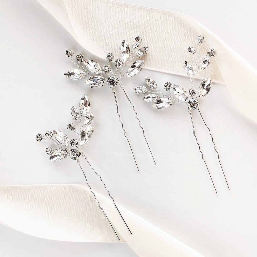 KOKONET Zestaw WSUWEK ślubnych z cyrkoniami ozdoby srebrne