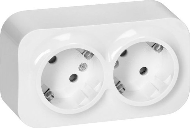 Orno Gniazdo natynkowe podwójne Schuko ToDo 2x2P+Z IP20 białe