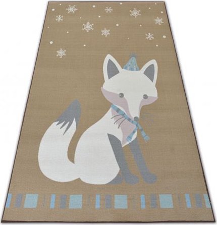Dywany Łuszczów DYWAN dla dzieci LOKO Lisek beż antypoślizgowy, 120x170 cm